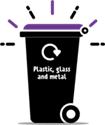 New wheelie bin for recycling cans, glass and plastic