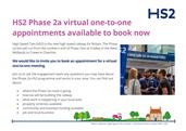 HS2 Phase 2a virtual one-to-one appointments available to book now!